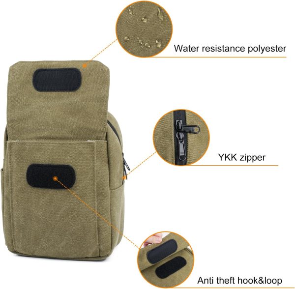 TULLIO Camera Bag Small Crossbody Camera Bag Case Purse Waterproof Canvas Shoulder Case Sling Designer for Mirrorless or DSLR SLR - Image 2