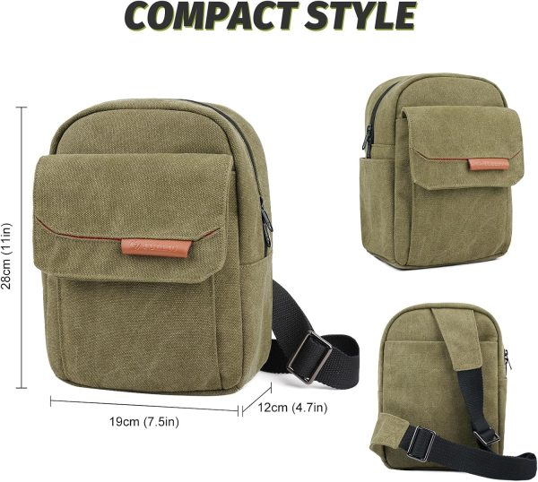 TULLIO Camera Bag Small Crossbody Camera Bag Case Purse Waterproof Canvas Shoulder Case Sling Designer for Mirrorless or DSLR SLR - Image 3